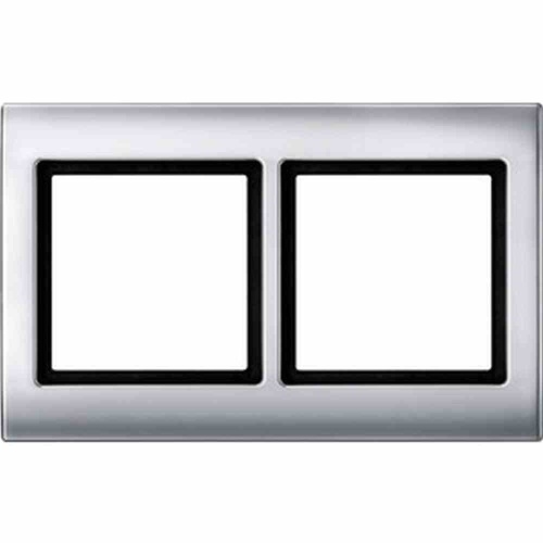 Merten AQUADESIGN Rahmen, 2f, aluminium, glänzend, Kunststoff, geeignet für Geräteeinbaukanal, geeignet für Unterputz-Installation Image