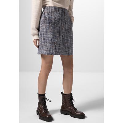 Minirock STREET ONE STUDIO, Damen, Gr. 44, blau (silber lake blau), Stoff, 100% Polyester, kariert, casual, normal kniefrei, Röcke, mit Reißverschluss und Taschen Image