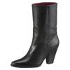 Cowboy Stiefelette TOMMY HILFIGER "MID COWBOY HEEL LEATHER", Damen, Gr. 39, schwarz, Leder, unifarben, klassisch, Schuhe, Trichterabsatz, Stiefelette, Westernstiefelette in spitzer Form