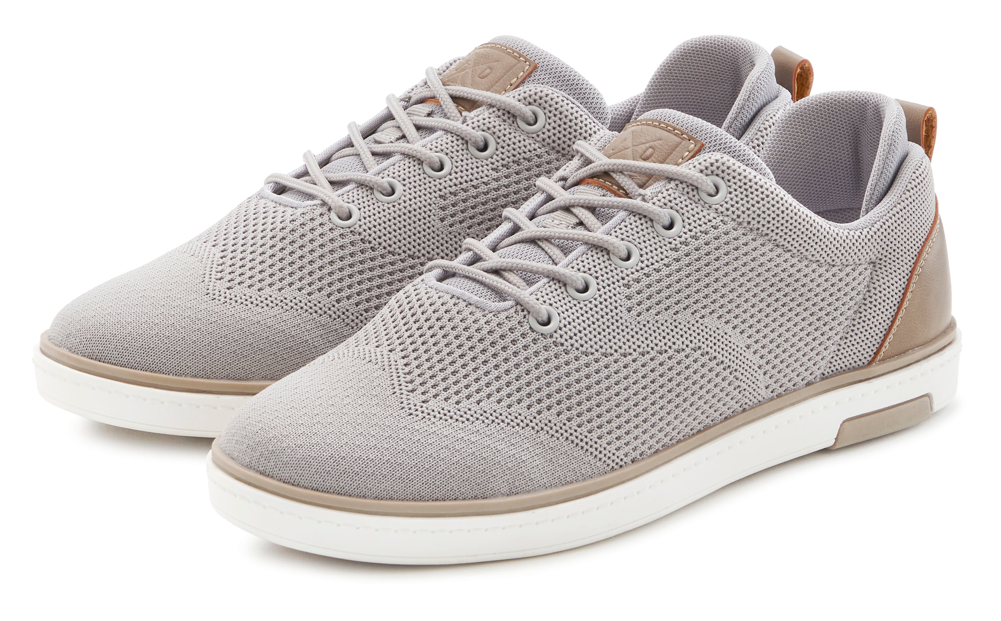 Sneaker JOHN DEVIN "Schnürschuh", Herren, Gr. 44, grau, Obermaterial: 80% Textilmaterial, 20% Lederimitat. Decksohle: 100% Textilmaterial. Futter: 100% Textilmaterial. Laufsohle: 100% Synthetik, Mesh, mehrfarbig, Schuhe Sneaker, Mesh-Optik,...