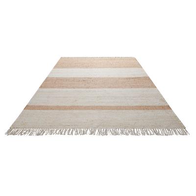 Teppich GREEN LOOOP "Vante GL-82308", braun (cognac natur,cognac natur), B:80cm H:4mm L:150cm, Jute, Teppiche, Naturfaser Teppich aus 80% Jute 20% Baumwolle, mit Fransen, Wohnzimmer Image