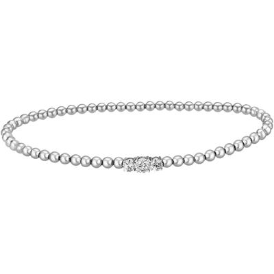 Armband FIRETTI "Schmuck Geschenk Silber 925 Armschmuck Armkette Kugelstretch", silber (silberfarben, kristallweiß, kris