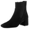 Stiefelette ANISTON SHOES, Damen, Gr. 38, schwarz, Velourslederimitat, Textil, unifarben, feminin, Schuhe Schlupfboots Stiefelette Sockboots Chelseaboots, Blockabsatz, Karreeform, mit Strick-Einsatz - NEUE KOLLEKTION