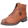Schnürstiefelette RIEKER, Damen, Gr. 41, braun (cognac), Lederimitat, Filz, klassisch, Schuhe, Boots, Blockabsatz, mit schaftumspielender Schnürung