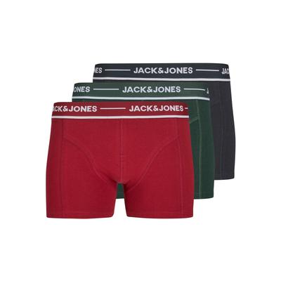Trunk JACK & JONES "JACCLAUS SOLID TRUNKS 3 PACK SN", Herren, Gr. S, bunt (scarab pack:rhubarb, sky captain), Jersey, Obermaterial: 95% Baumwolle, 5% Elasthan, unifarben, eng, Unterhosen