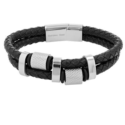 Edelstahlarmband ADELIA´S "Herren Armband aus Edelstahl 21,5 cm", weiß, neutral, Armbänder, Herren, 21,5, Edelstahl