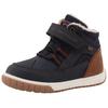 Winterboots TOM TAILOR, Kinder, Gr. 27, blau (navy, braun), Lederimitat, Textil, unifarben, kontrastfarbene Details, casual, Schuhe, Klettschuh, High-Top-Sneaker, Outdoorschuh mit Kontrastnähten
