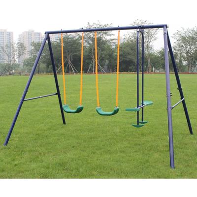 Endless Outdoor Entertainment Metal Swing Set with Glider for Children - 119"L x 74"W x 73"H