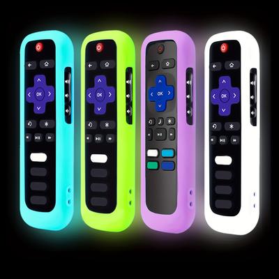 TEMU 4packs Remote Case For , Battery Cover For Tcl Smart Tv Steaming Stick Remote, Silicone Protective Controller Universal Sleeve Skin