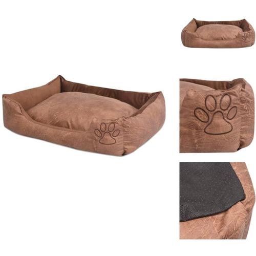 Vidaxl - Hundebetten - Living Hundebett mit Kissen pu Kunstleder Größe s Beige - Beige