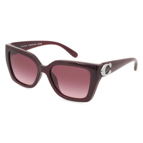 Coach HC8408U Damen-Sonnenbrille Vollrand Eckig Kunststoff-Gestell, rot