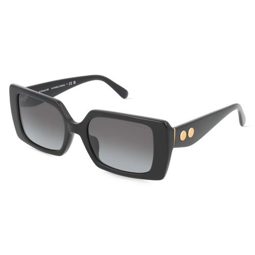 Coach HC8409U Damen-Sonnenbrille Vollrand Eckig Acetat-Gestell, schwarz