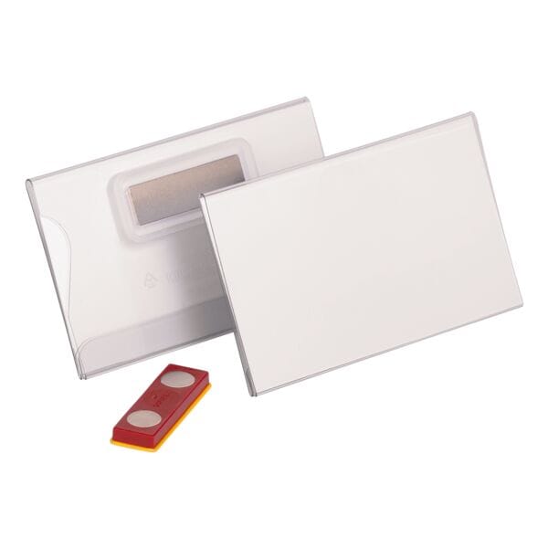 Durable 25er-Pack Namensschilder mit Magnet verdrehsicher 90 x 54 mm transparent, 9x5.6 cm Image