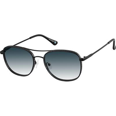 Zenni Men's Vintage Aviator Rx Sunglasses Black Stainless Steel Full Rim Frame