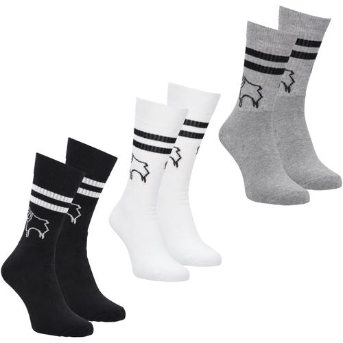 Derby County 3er-Pack Sportsocken – Weiß/Grau/Schwarz – Unisex