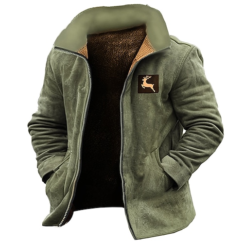 Capodanno Natale Per uomo Mucca Con logo Stampa di mucca Felpe Felpa Felpa con zip Manica lunga Felpa Con cerniera Di tendenza Fantastico Giornaliero Con stampe Natale Da mare Feste Zip intera