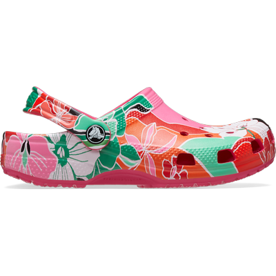 Crocs Dragon Fruit Kids’ Classic Woodcut Floral Clog Shoes