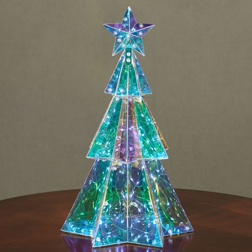Holographic LED Christmas Tree Table Accent Clear , Clear