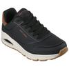 Sneaker SKECHERS "UNO-SUITED ON AIR", Herren, Gr. 44, braun (schwarz, braun), Lederimitat, Veloursleder, sportlich, Schuhe, Freizeitschuh, Halbschuh, Schnürschuh mit modischer Keilsohle