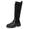 Winterstiefel CAPRICE, Damen, Gr. 41, Normalschaft, schwarz, Leder, Textil, unifarben, Veloursleder, klassisch, Schuhe, Blockabsatz, Stiefel, Langschaftstiefel in bequemer Weite