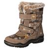 Winterstiefel MUSTANG SHOES, Kinder, Gr. 35, grau (taupe kombi), Textil, Lederimitat, modisch, Schuhe, Winterstiefel, Klettstiefel in bequemer Weite