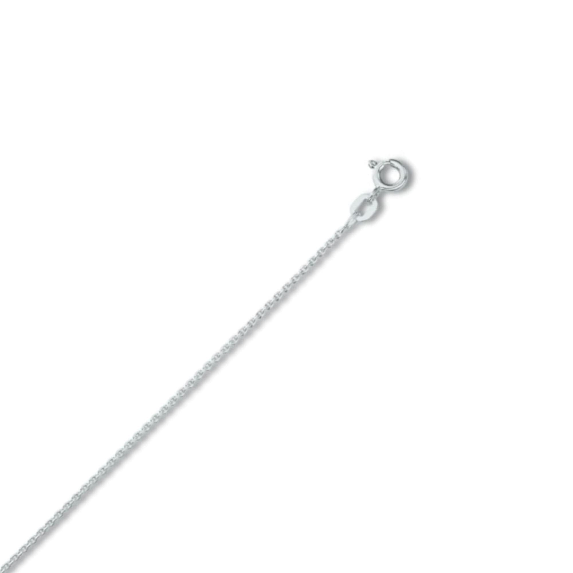 Goldkette ONE ELEMENT "Halskette Rundankerkette aus 333 Weißgold Ø 1,2 mm" Gr. 50, silber, Halsketten, Damen, 50, Gold Weißgold 333, Gold, Weißgold 333, Goldkette, Sanfte Linie – unaufdringlich und geschmackvoll