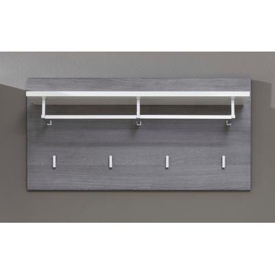 Garderobenpaneel INOSIGN "Sovana", braun (eichefarben rauchsilber), B:80cm H:40cm T:28cm, Holzwerkstoff, Garderobenpaneele, Wandpaneel mit Hutablage, Kleiderstange und 4 Haken Image