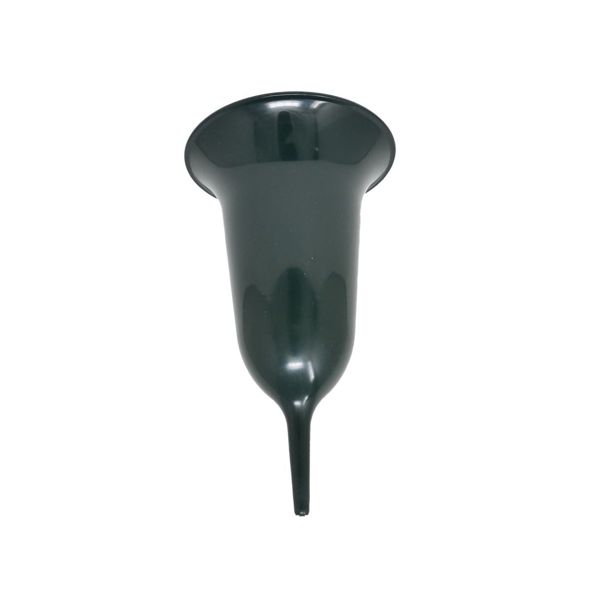Wibo Grabvase mit Stecker Tulpe 25 cm rund dunkelgrün rund wetterfest Image