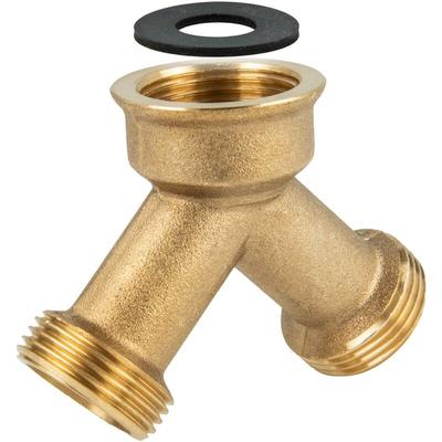 Tecuro - 2-Wege Verteilerstück Gabelstück - extra lang - 3/4 Zoll - MS-blank CW617N Image