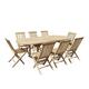 Set da esterno con tavolo allungabile in teak per 8/10 persone