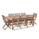 Set da esterno con tavolo allungabile in acacia FSC per 8/10 persone