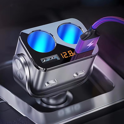 Auto Zigarettenanzünder Multifunktionaler Ein-zu-Zwei-Konvertierungsstecker USB-Autoladegerät Mobiltelefon Schnellladung