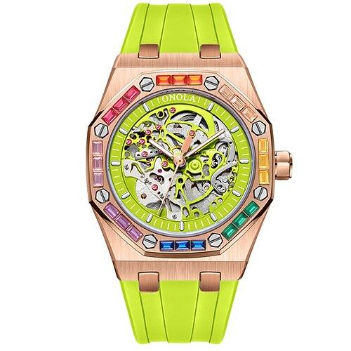Onola Uhr Top-Marke Luxus Sport Herren Armbanduhr wasserdicht automatische mechanische Uhren