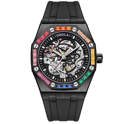 Onola Uhr Top-Marke Luxus Sport Herren Armbanduhr wasserdicht automatische mechanische Uhren