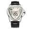 Jargar Top-Marke automatische mechanische Herren-Armbanduhr mit Dreieckskalender und 24-Stunden-Zifferblatt aus echtem Leder, Sport-Armbanduhr