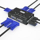 MT-VIKI VGA KVM Switch 4 Port USB VGA KVM Switch for 4 Computers Share 4 Monitor Keyboard Mouse Printer + 4 KVM Cables