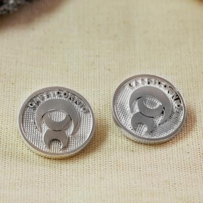 'Mexican-Made Silver Cufflinks with Capricorn Zodiac Symbol'