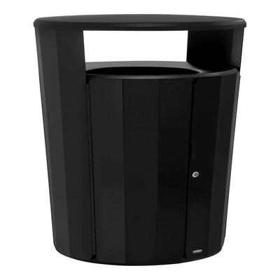 Rubbermaid® Resist® 2184979 45 Gallon Jet Black Metallic Steel Round Single-Stream Outdoor Trash Can