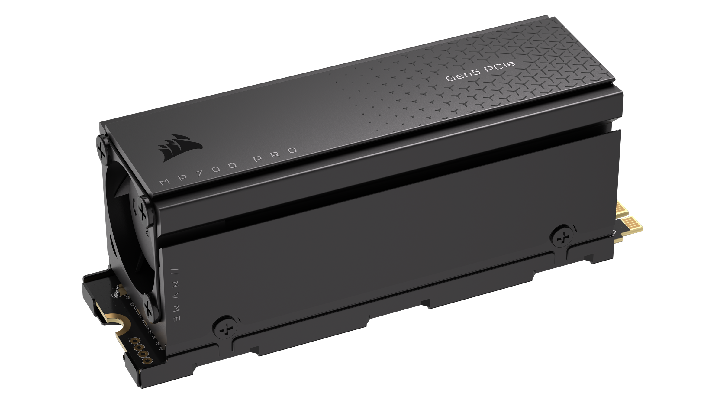 CORSAIR interne SSD "MP700 PRO 1TB M.2 NVMe PCIe Gen. 5 x4 SSD with Cooler", schwarz, Schreibgeschwindigkeitmaximal 9600 MB/s Lesegeschwindigkeitmaximal 11700 MB/s, Festplatten, Microsoft DirectStorage Image