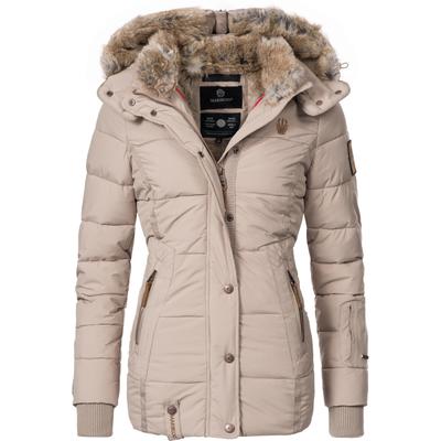 Winterjacke MARIKOO "Nekoo", Damen, Gr. XXL (44), grau (helltaupe), Oberstoff: 100% Polyester, Futter: 100% Polyester, Wattierung: 100% Polyester, Ärmelfutter: 100% Polyester, Kunstpelz: 90% Polyacryl, 10% Polyester, modisch, tailliert... Image