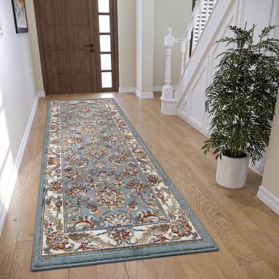 Teppich HANSE HOME "Reni", grün (mint,creme), B:80cm H:8mm L:240cm, Polypropylen (PP), Jute, Polyester, Teppiche, Läufer, Orientalisch, Kurzflor, Wohnzimmer, Schlafzimmer, Esszimmer Image