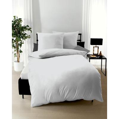 Bettwäsche KAEPPEL "Uni", grau, B/L: 200cm x 200cm, 2 St., Mako-Satin, B/L: 80cm x 80cm & 80cm x 80cm, Mako-Satin, Obermaterial: 100% Baumwolle, Bettwäsche, Unifarben Image