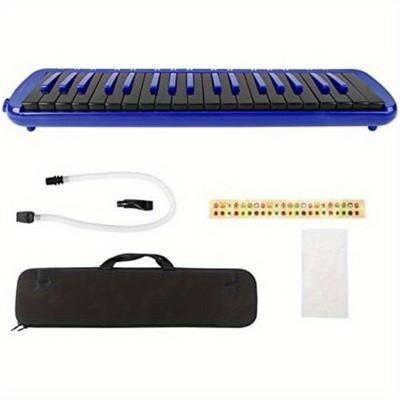 TEMU F-37s Melodica 37 Keys With Mouthpiece Air Piano Keyboard Wind Instrument Suitable For Beginners Practice + Package F-37s (blue)