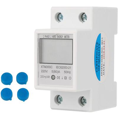 Ej.life - Elektrischer KWH-Zähler 220 v 5 (80) Einphasiger 2P-Energiezähler DIN-Schienen-Typ kwh Image