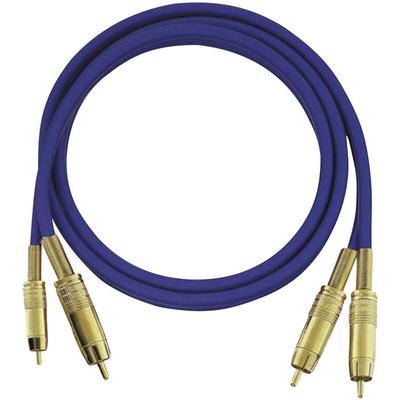 Cinch Audio Anschlusskabel [2x Cinch-Stecker - 2x Cinch-Stecker] 0.50 m Blau vergoldete Steckkontakt Image