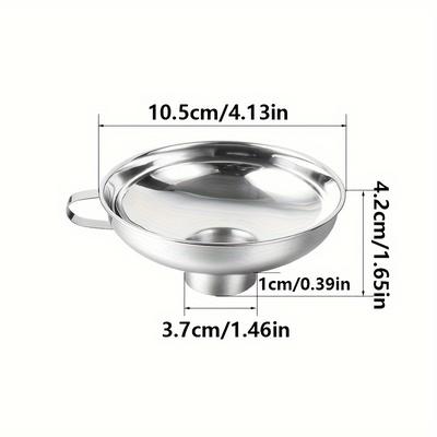 TEMU 1pc Stainless Steel Can Funnel, Wide Mouth Can Funnel With Handle, Suitable For Wide Mouth And Ordinary Mouth Cans, Food Grade Funnel Image