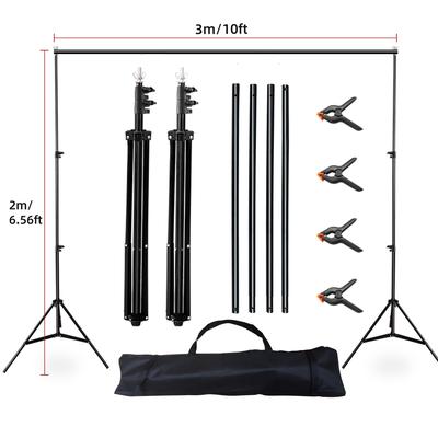 TEMU Deer Call 10x7ft Adjustable Metal Backdrop Stand Kit - Durable Photo Studio With 4 Crossbars, Clamps & Balloon Arch Support For Weddings, Parties & Events