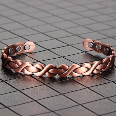 TEMU 1pc Copper Bracelet For Women, Copper Magnetic Bangle With 3500 Ultra Strength Magnets, Large Adjustable Copper Bracelets