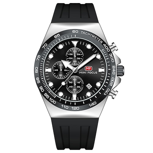 Montre à quartz MINI FOCUS pour hommes montre-bracelet décontractée de mode calendrier lumineux décoration étanche montre en gel silicone cadeau pour la fête des pères