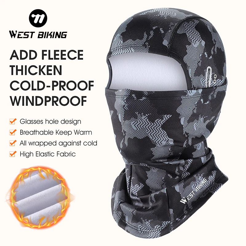 WEST BIKING-Cagoule de sport douce et chaude pour l'hiver, chapeau de cyclisme, écharpe de ski, de vélo, de course